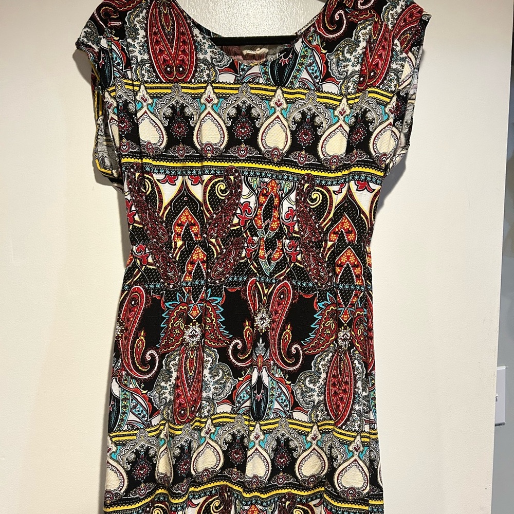 Colorful Paisley Print Dress
